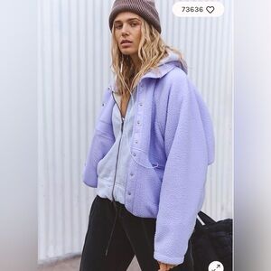 NWOT FP Movement Hit The Slopes Printed Pullover In Iris Size Large